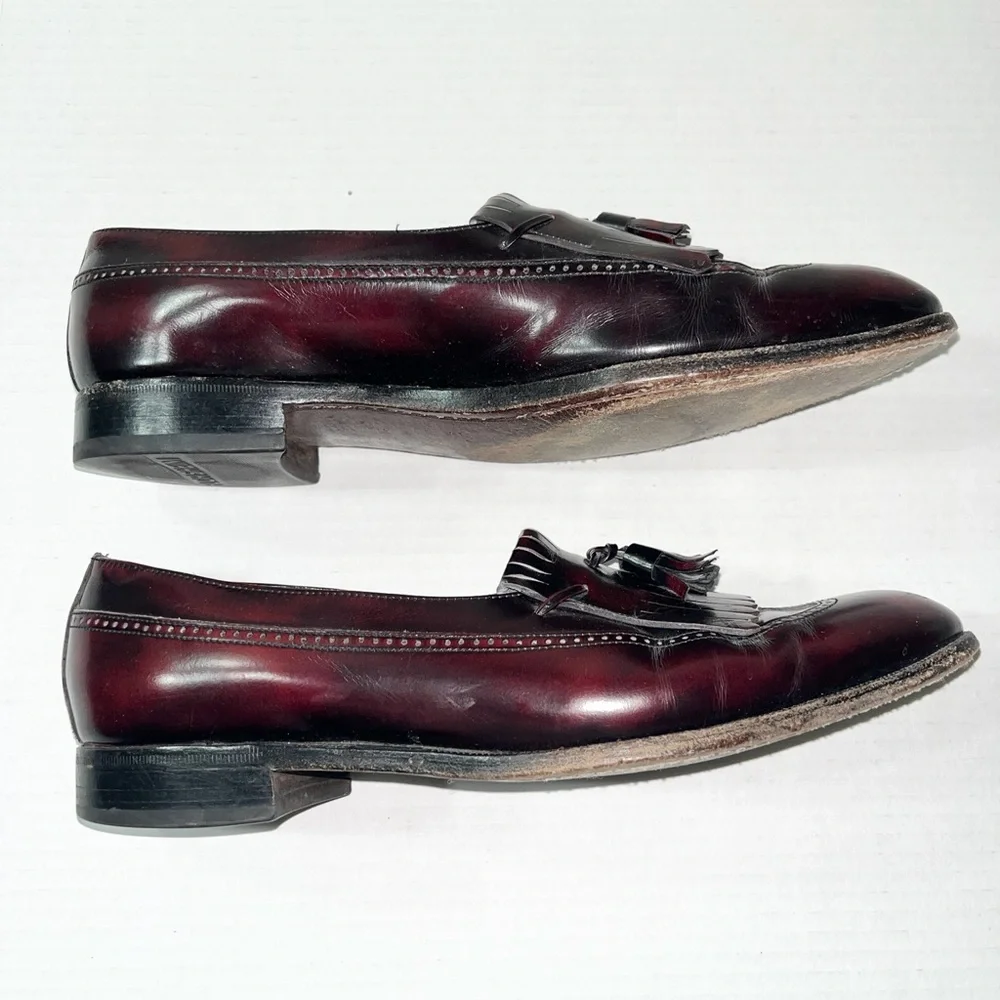 Florsheim Wingtip Tassel Loafers Men’s 10 Brown Burgundy‎ Dress Shoes Office
